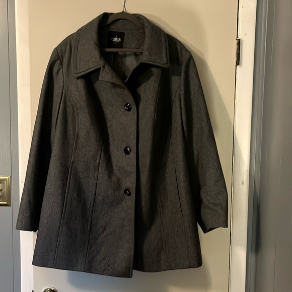 Tower By London Fog Gray Pea Coat size 3X - Picture 1 of 2